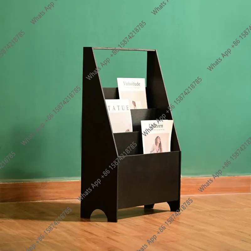 N67 Nordic magazine rack simple marine board bookshelf three-layer poster living room medieval display rack storage