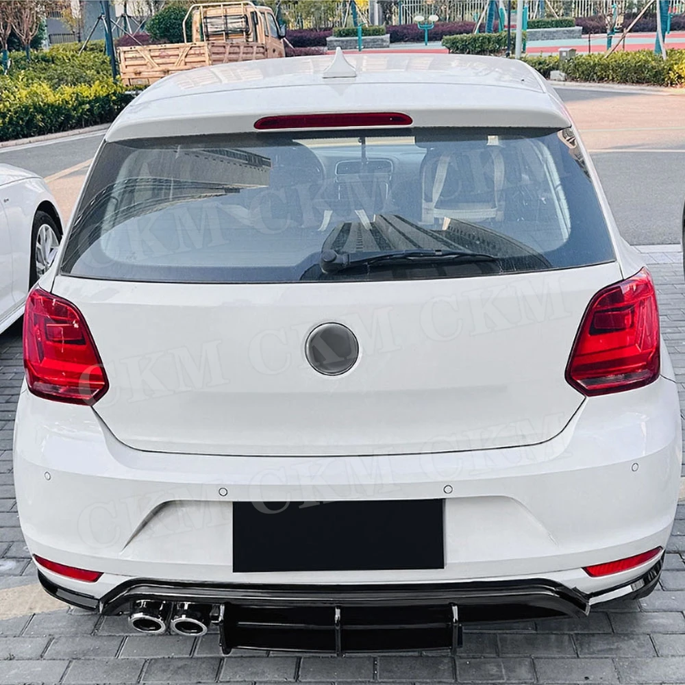 CKMUUER ABS الخلفية الشفاه المفسد لفولكس واجن بولو MK5 6R 2009 2010 2011 2012 2013 2014 المصد الخلفي الناشر سبويلر الجسم أطقم