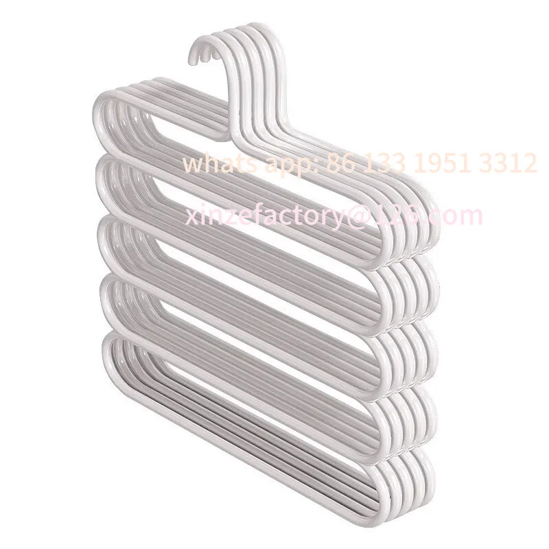 

Customizable 3-20 PCS Heavy Duty 5-Layer Pants Hanger - Reinforced Non-Slip Closet Organizer for 16 Pants Space Saving Home/Off