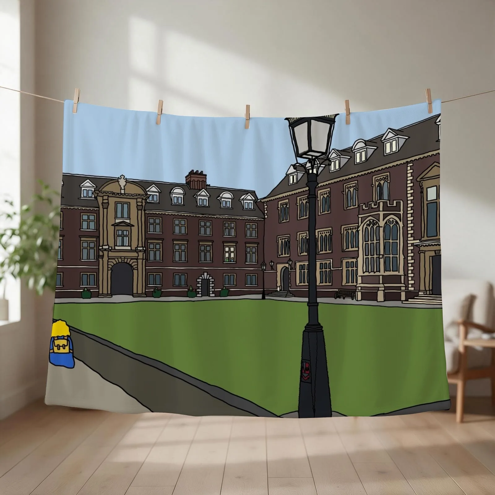 St Catharine's College - Strugletown || Cambridge struggles Throw Blanket couch cozy soft plush fuzzy picnic outdoor blanket