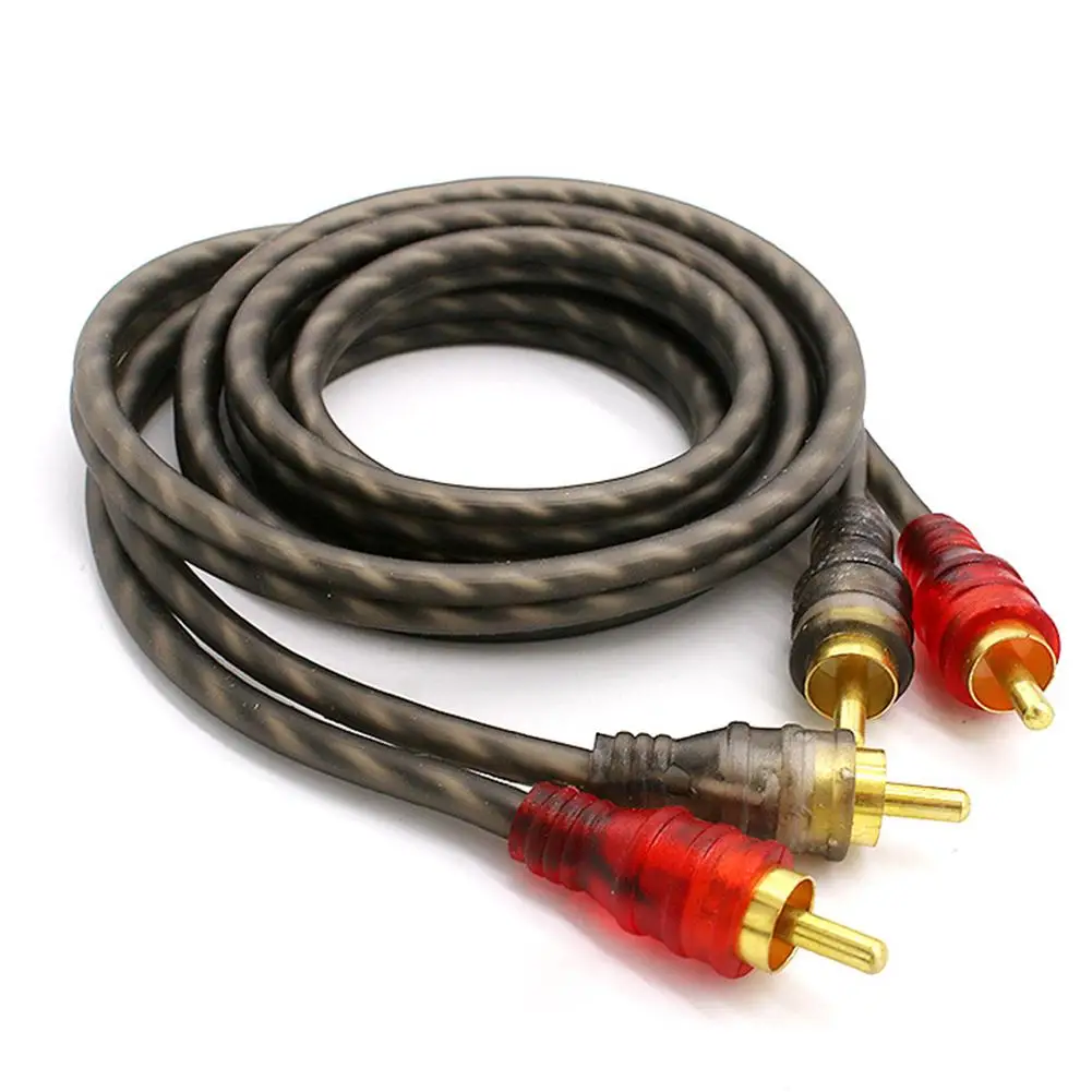 2/5 Meter 2 RCA to 2 RCA Plug Car Audio System Amplifier Braided Copper Cable For Car Audio Home Cinema Stereo Hi-Fi Systems