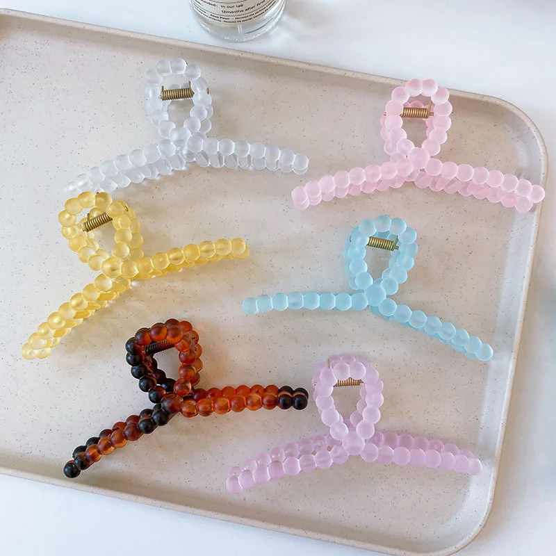 Elegant Large Jelly Cross Shark Hair Clips Plastic Clear Geometric Hair Claws Crab for Women Girls Hair Styling Headwears Summer