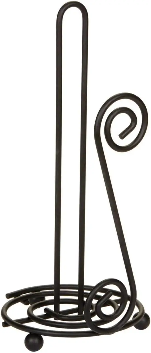 

Black Scroll Paper Towel Holder for Kitchen, Durable and Stylish Design