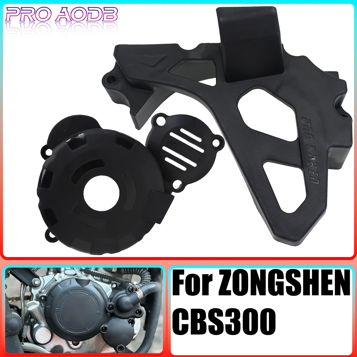 

For ZongShen CBS300 ZUMA AJ1 KEWS GUIZUN HJMOTO Parts Motorcycle Engine Clutch Guard Water Pump Cover Ignition Protector 01-2023
