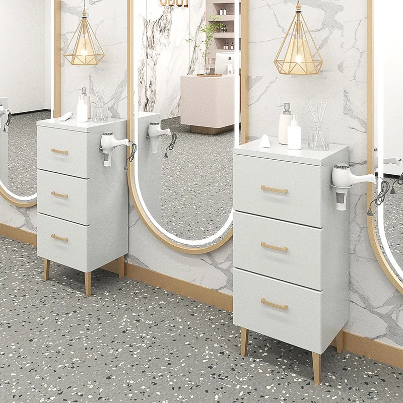 Hairdressing Tool Cabinet For Trendy Barbershops, With Hair Salon Tool Countertop Storage Cabinet