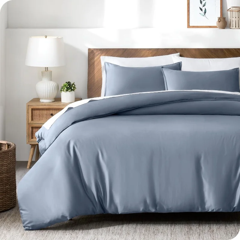 Picture 4: Summer Cooling Quilt Cover Set 3pcs Duvet Cover Set Silky Lyocell Bamboo Fiber 60S Ten Cel High Quality