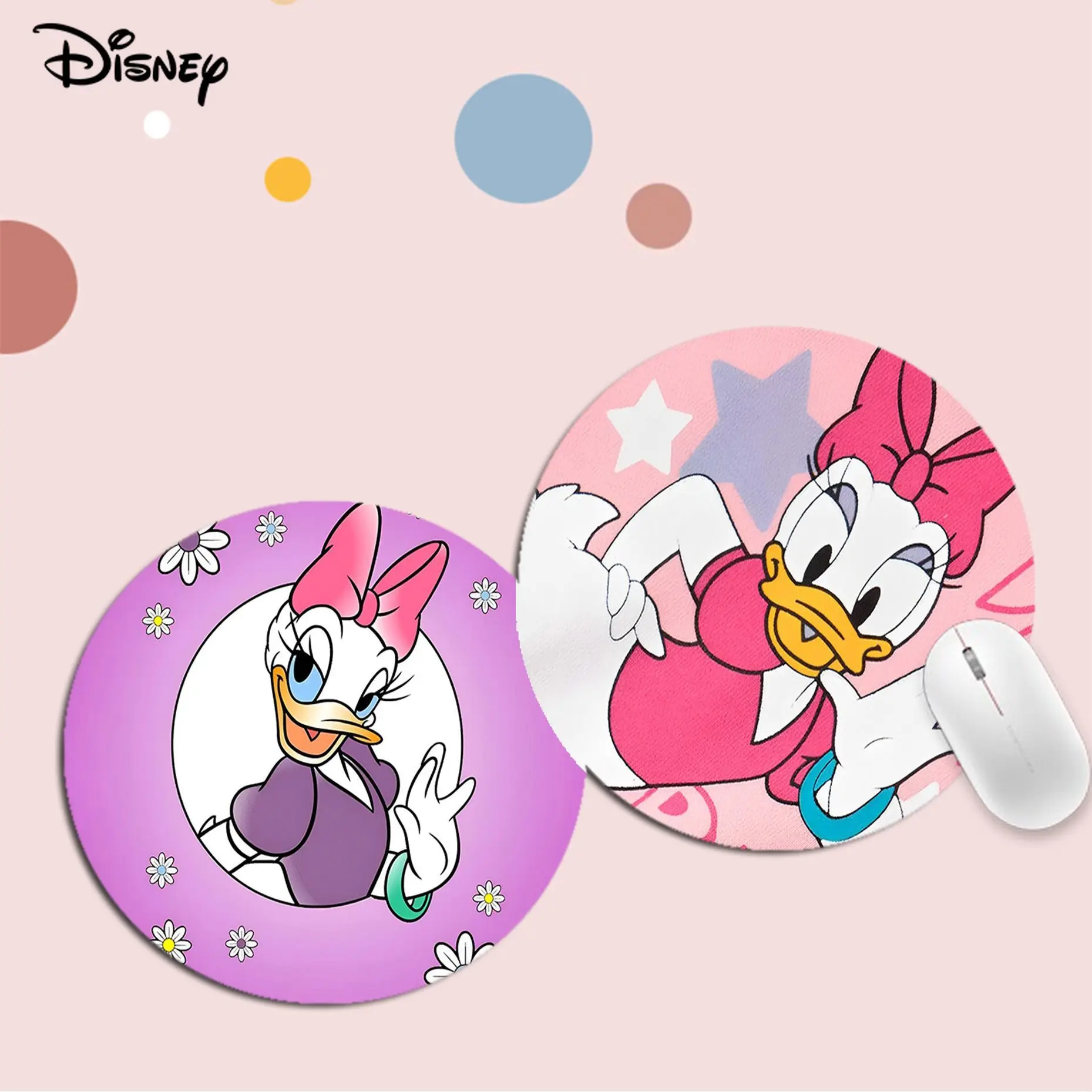 

Daisy Duck Mousepad Small Round Speed Version Game Computer Keyboard Office Table Mat PC Laptop Mouse Mat Desktop Mat