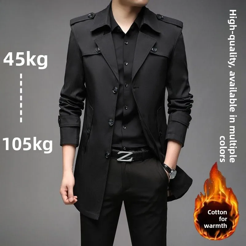 

Мужской осенне-зимний плащ для среднего возраста, деловое повседневное длинное пальто, одинарная куртка в стиле папы