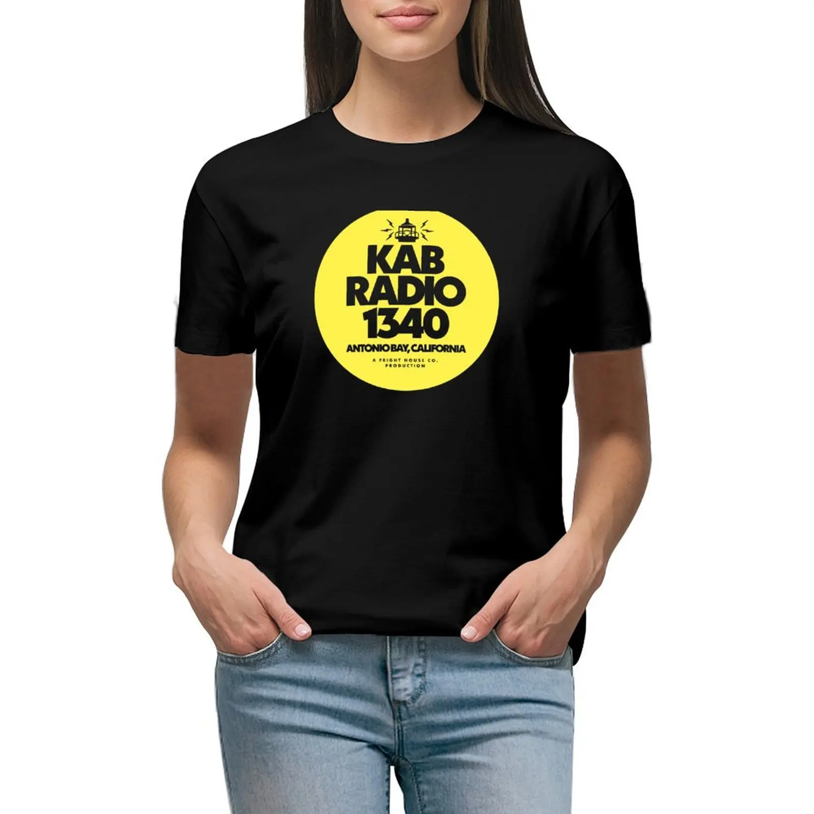 KAB Radio Logo Yellow T-shirt funny Aesthetic clothing oversized tshirts woman