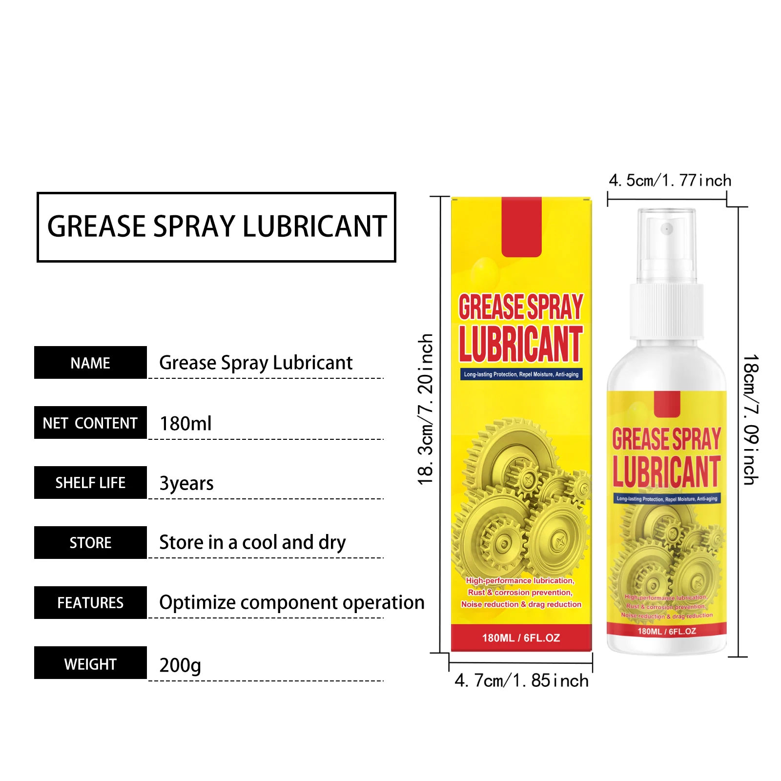 Rostentferner-Schmierspray Schnelle Rostlösung Anti-Oxidations-Oberflächenpolitur Schmiermittel Mehrzweck-Sprühmittel – Detail 2