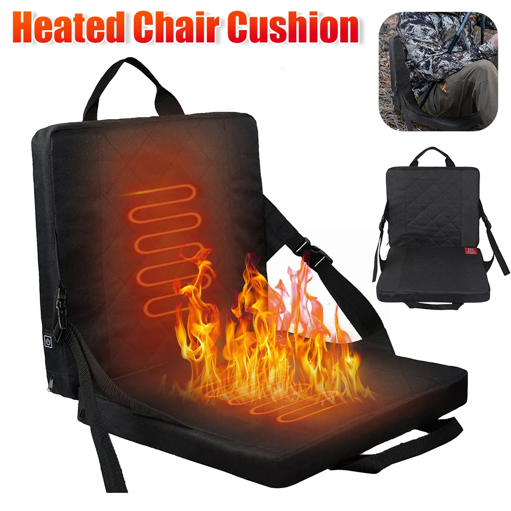 Warm Chair Cover Heated Chair Cushion Outdoor Camping Heated Sofa Cushion 3 Level Temperature Controller Seat Cushion Heater Pad