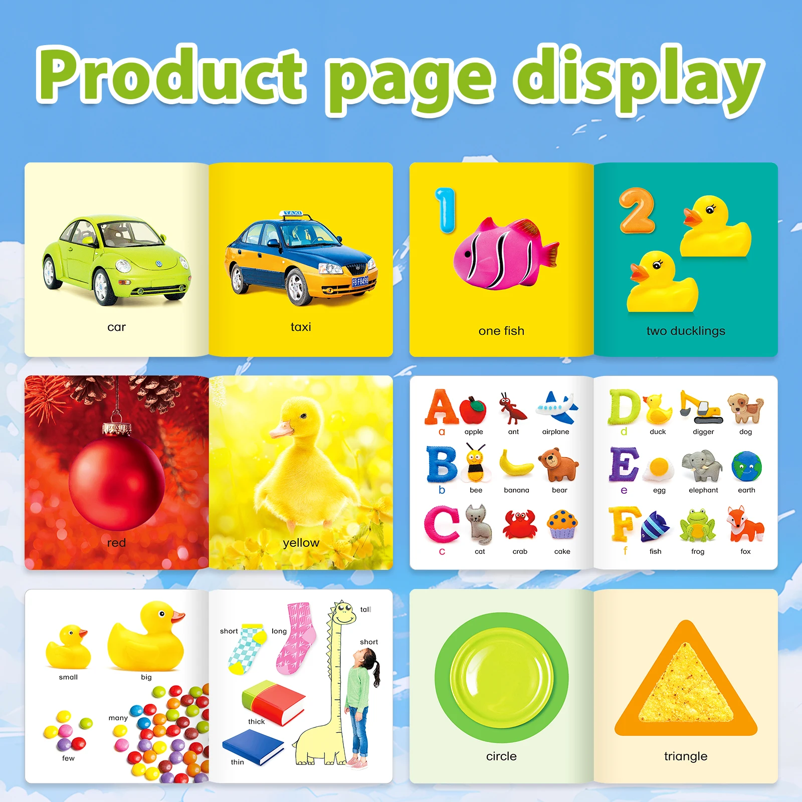 Set Buku Kognitif Bayi Kecil: 12 buku untuk memulai perpustakaan pengetahuan kecil bayi Anda