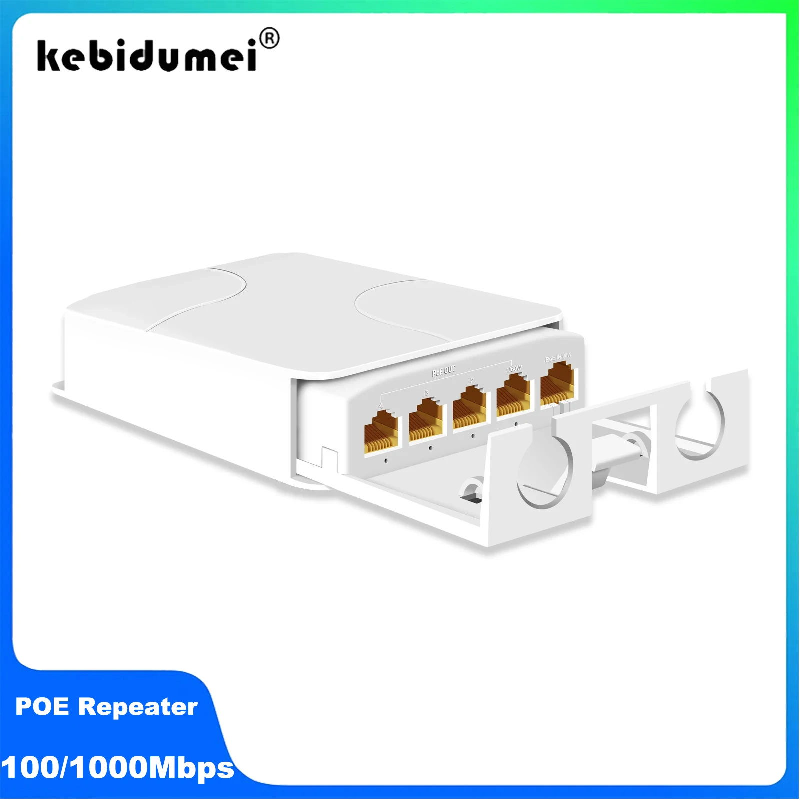 5 منافذ POE موسع 4 منافذ مكرر 100/1000Mbps في الهواء الطلق IP55 مقاوم للماء محول الشبكة VLAN 44-57 فولت لكاميرا POE Wierless AP #1