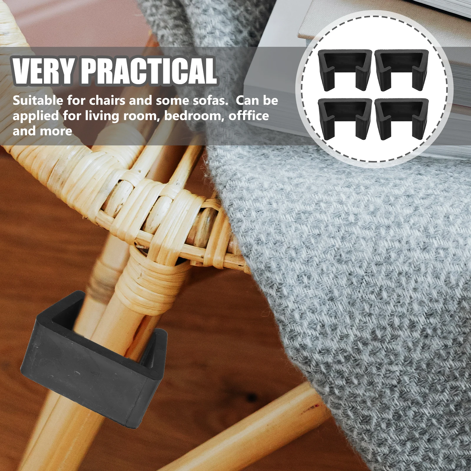 

4pcs Furniture Leg Clips 6Cm Slot Outdoor Chair Fasteners For Rattan Sofa Sectional Connectors Sturdy Creative Home