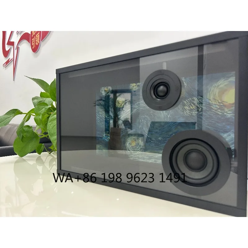15.6 Inch Transparent LED Lyrics Speaker Built-in Microphone Stereo Audio Player for Outdoor Party Entertainment