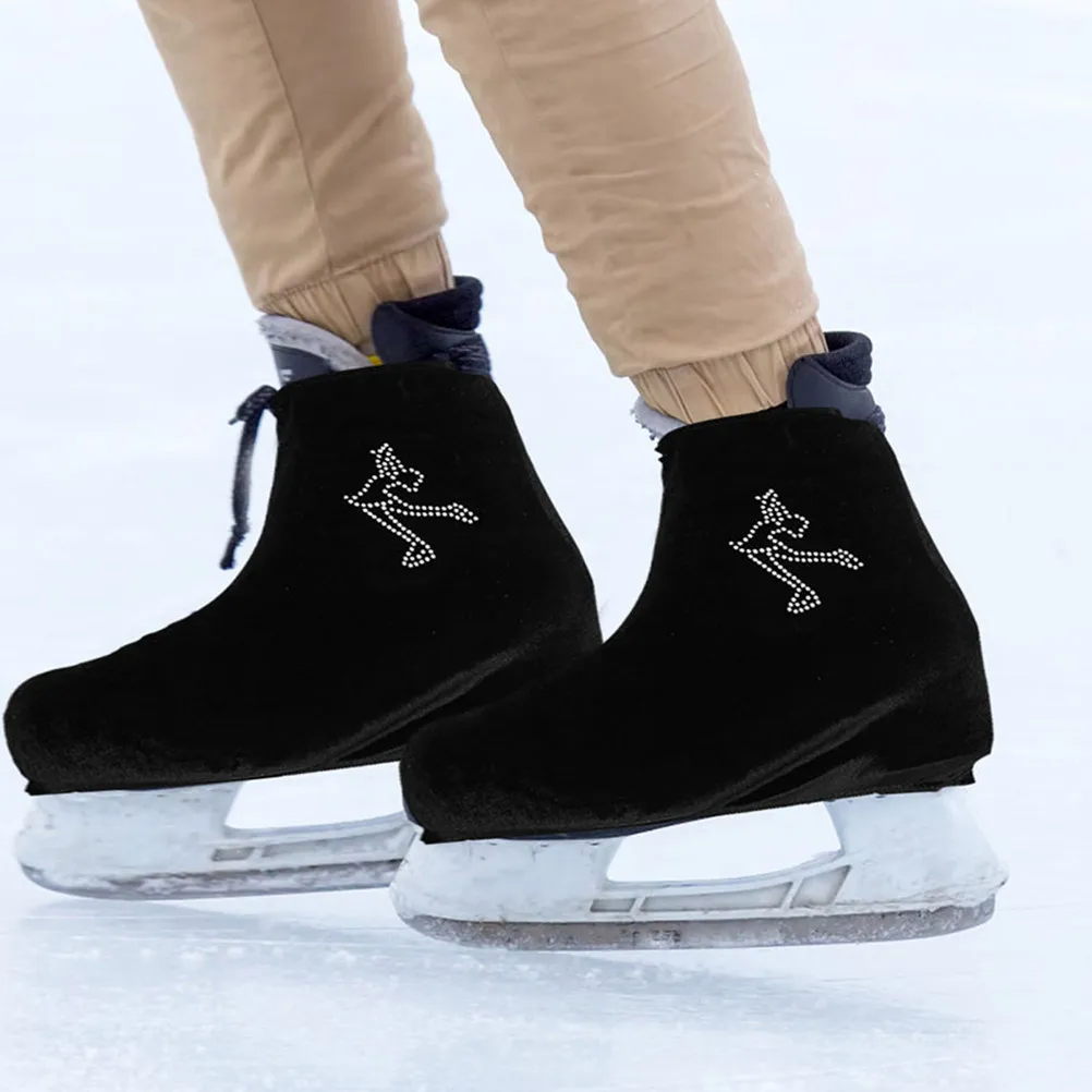 

1Pair Skating Boot Covers Elastic Ice Skate Covers Polyester Protective Guards for Hockey Figure Roller Skates Boot Protector