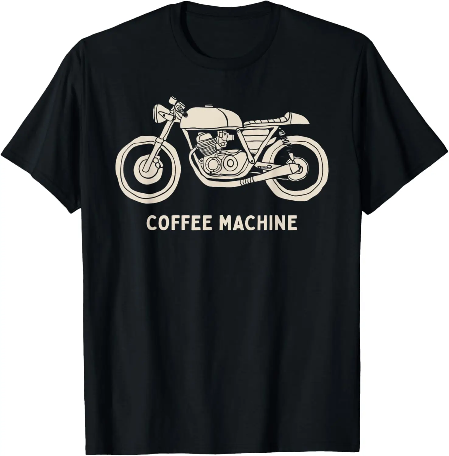 

Футболка с дизайном мотоцикла Cafe Racer, нарисованная вручную