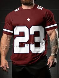 Summer Mens Number 23 Print T-Shirt Man Short Sleeve Sportwear Football T-Shirt Vintage Oversize 5 colors Tees Men Clothes