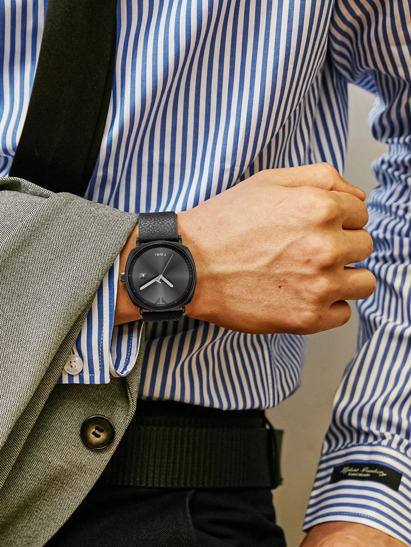 TOMI Neue 2PCS Luxury Business Männer Uhr Geschenk Box Set Einfache und Casual Männer Kalender Quarzuhr Stift Reloj männer Urlaub Geschenk – Detail 11