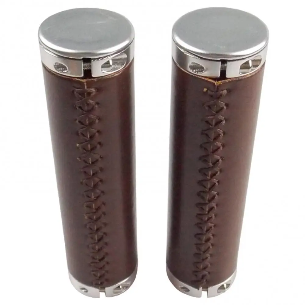 Bicycle Grips 1 Pair Vintage Cycling Faux Leather MTB Mountain Bike Bicycle Cover Handle Grips Bicycle Parts