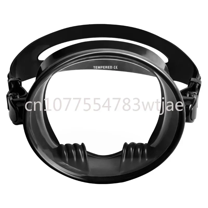 Panoramic wide field male diving mirror liquid silicone integrated frameless tempered glass diving mirror