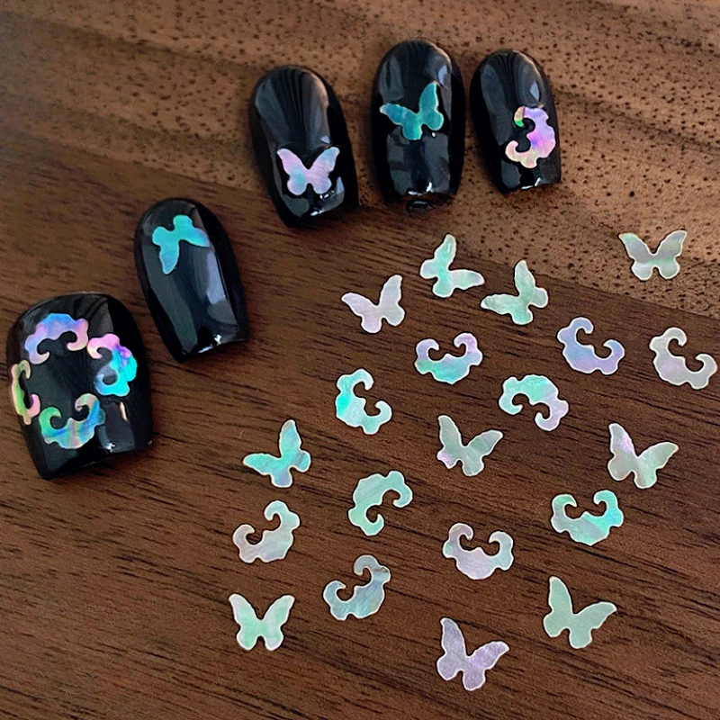 Chinese Style Auspicious Cloud Patterned Charm Butterfly Ancient Jade Peace Buckle Nail Art Decoration Manicure Tool Accessories