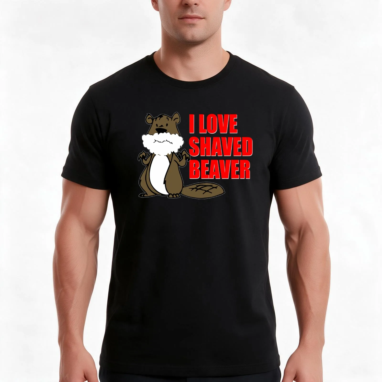 FUNNY T SHIRT I LOVE SHAVED BEAVER DIRTY T-Shirt, Summer Casual Cotton Tee, Oversized Streetwear Tops, Vintage Graphic Print