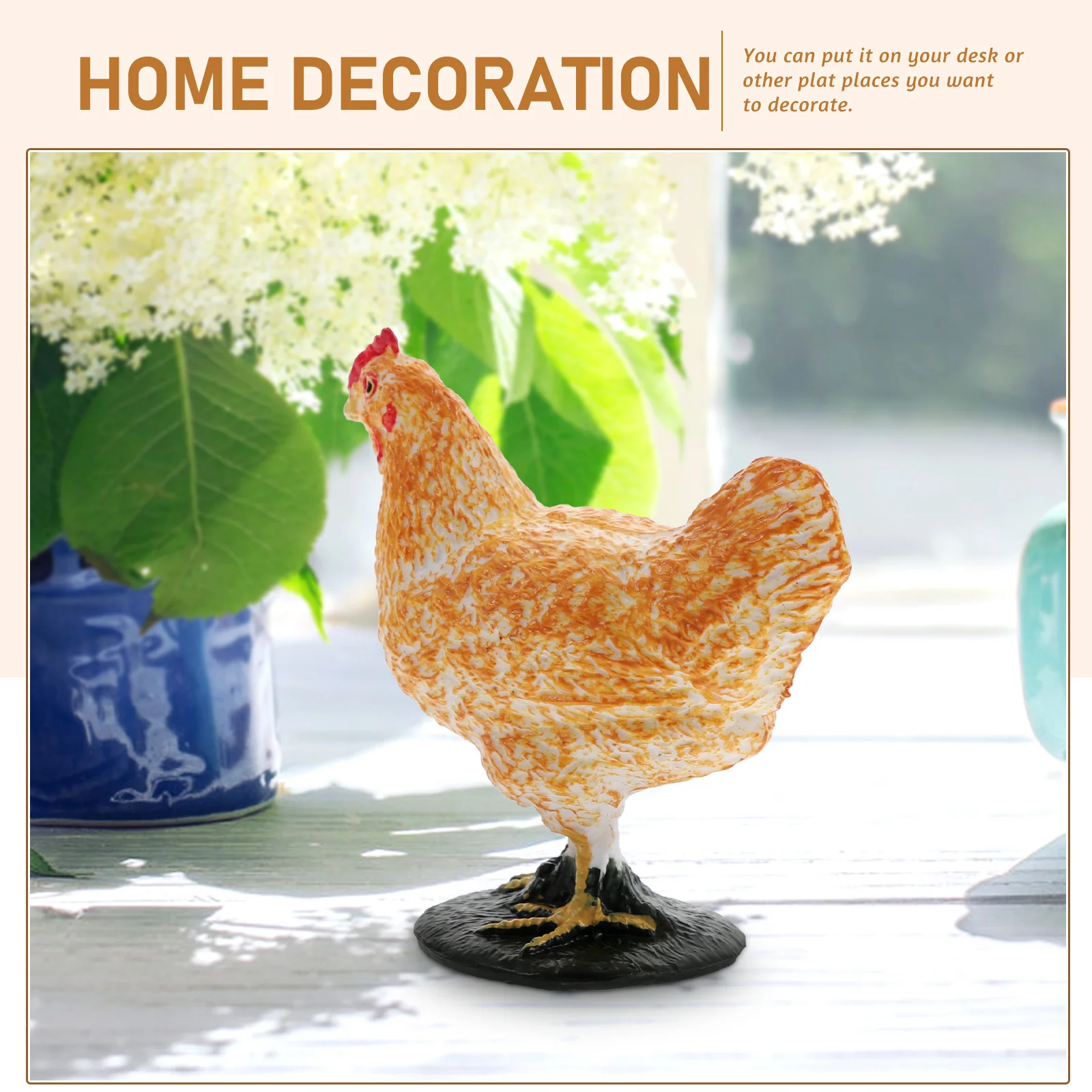 

1Pcs Simulation Hen Realistic Chicken Decoration Desktop Ornament Decor Eco Friendly Poultry Ornament Home Office