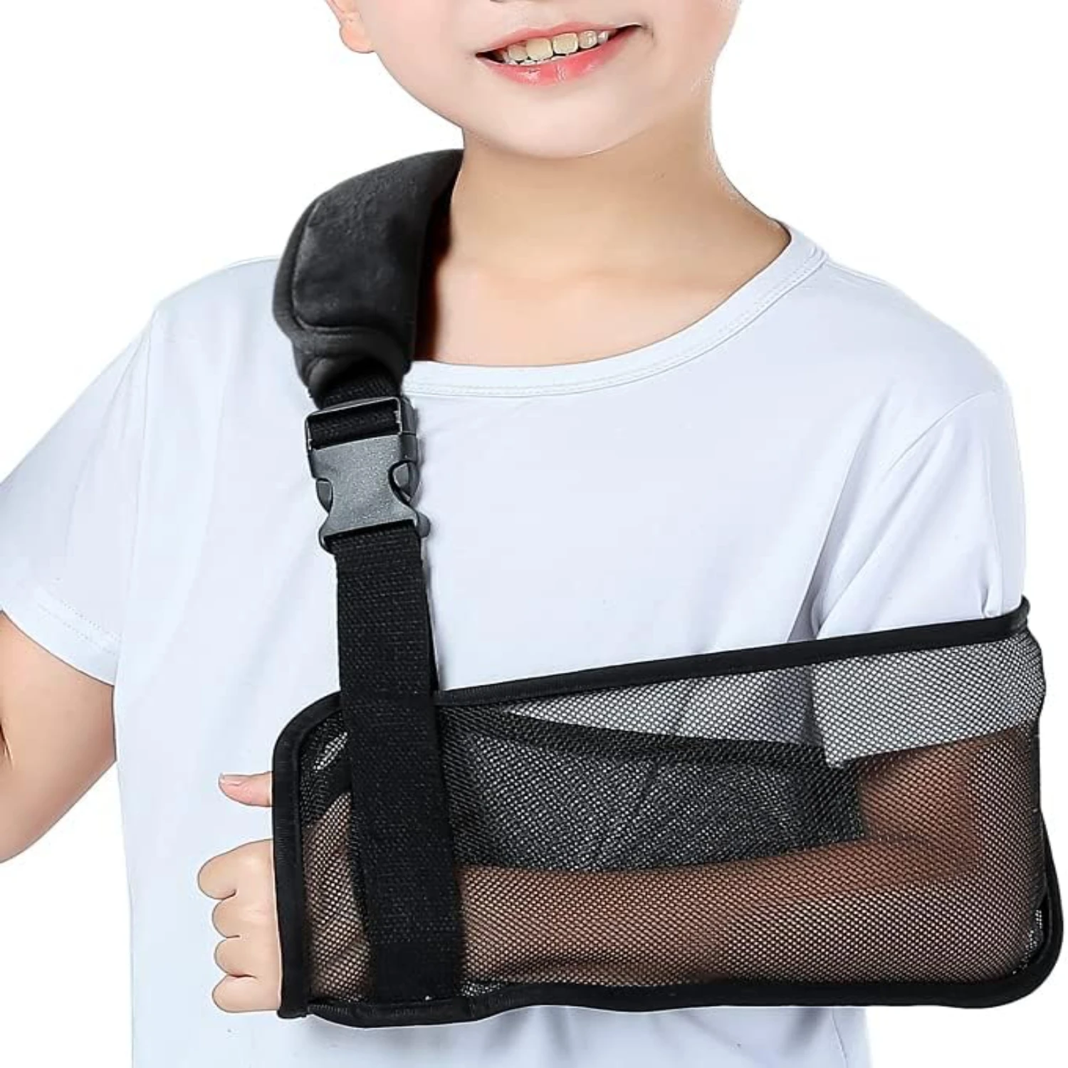 

Comfortable and luxurious black mesh arm sling for rapid recovery from shoulder, elbow, arm, and wrist injuries. Ideal shoulder