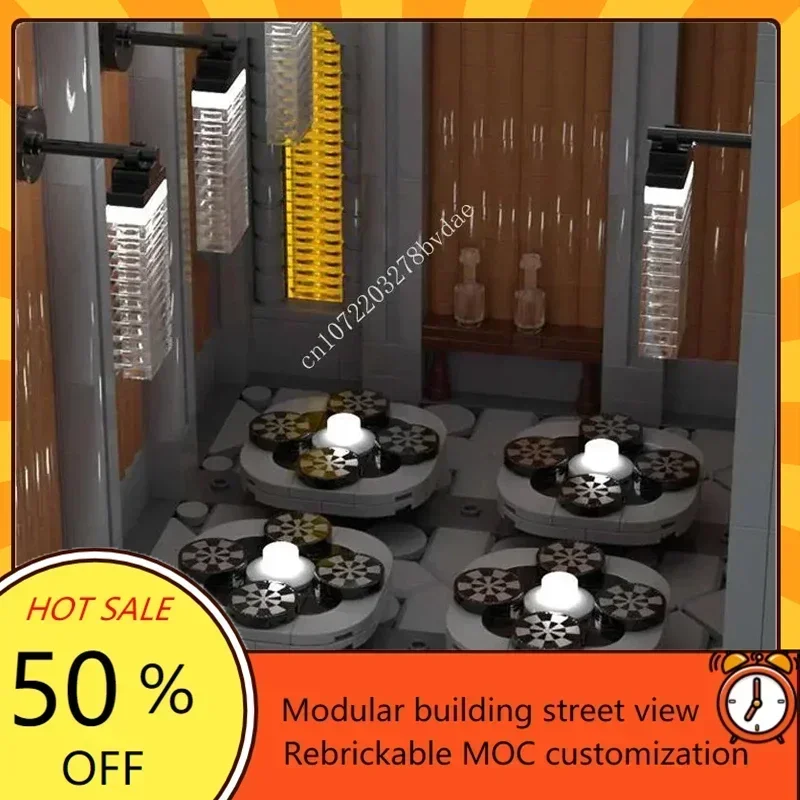 4909 ELEMENTÓW MOC Kosmiczna Bitwa Restauracja Downtown Star Movie Puzzle Technologia Model Kreatywny Wystrój Prezent Urodzinowy Prezent Świąteczny