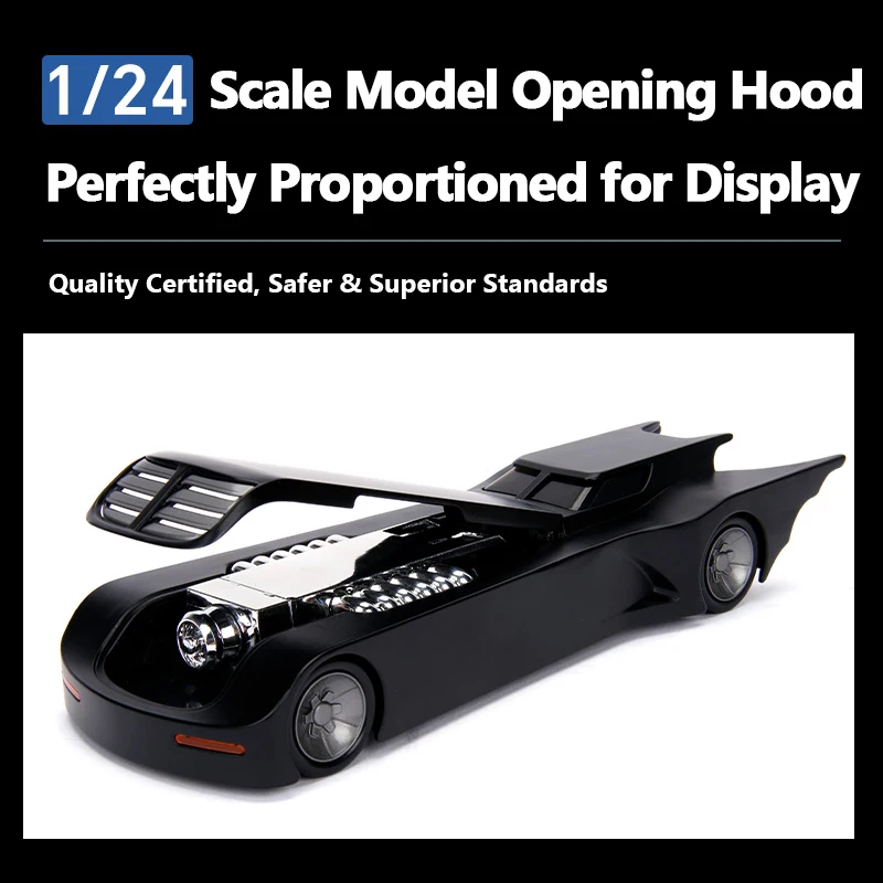 JADA Batman The Animated Series Batmobile 1:24 Model samochodu odlewany ciśnieniowo JD30916