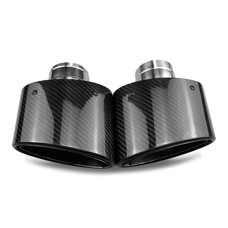 Quality Carbon Fiber Exhaust Tip Oval 150x90mm Muffler Pipe Universal Modify For Automotive Tail Tips