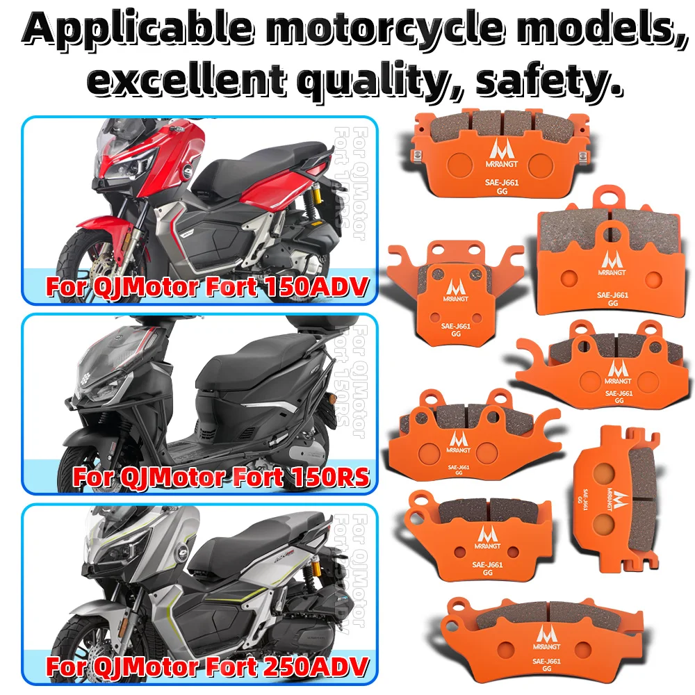 MRRANGT Motorcycle Brake Pads Set Fit For QJMotor Fort 150ADV 150RS 250ADV 250 350 Low Noise Accessories