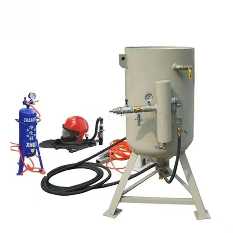 

Boat Sand Blasting Equipment With Air Filter Sandblast Helmet Open Type Manual And Portable Sandblaster