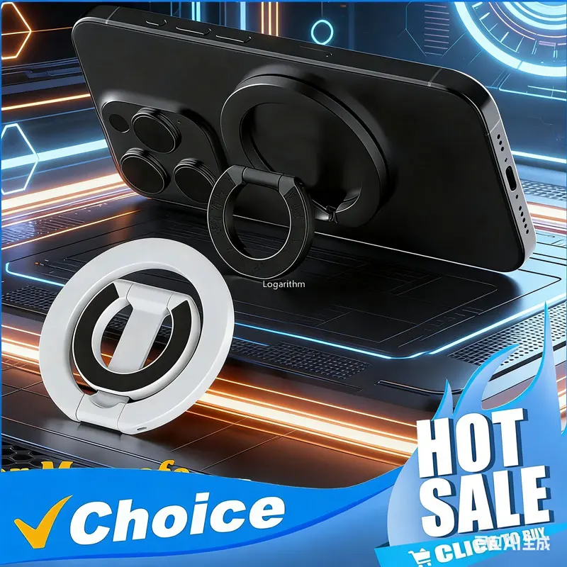 

2026 New Magnetic Phone Ring Holder 360° Rotation Foldable Stand Double Sided Strong Magnet For Magsafe iPhone Samsung Holder