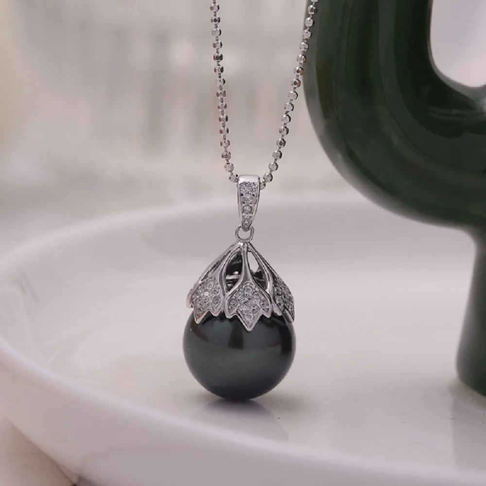 

Fashion Pearl Pendant Necklace AAAA9-10mm10-11mm/925 Natural Pearl Necklace 18in