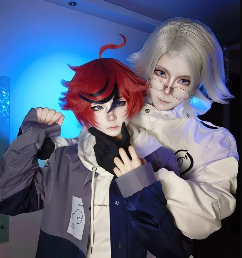 The Hundred Line - أكاديمية الدفعة الأخيرة - سومينو تاكومي أزياء تنكرية بقلنسوة وسراويل موحدة للهالوين للرجال والنساء بدلة غير رسمية