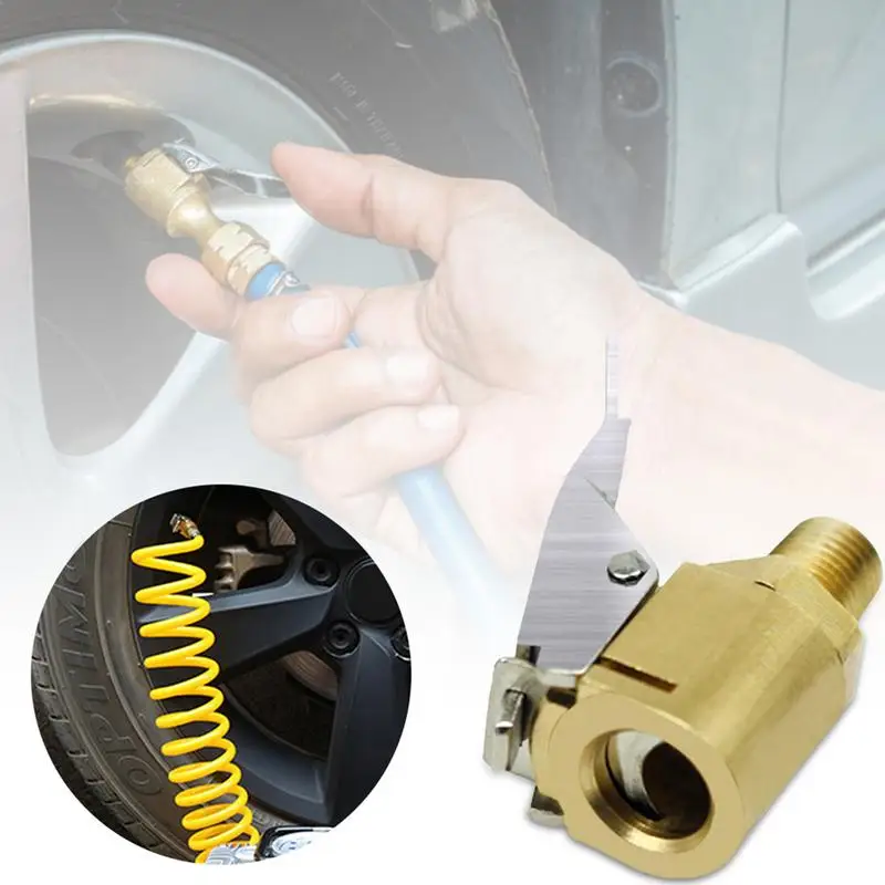 Car Air Pump Thread Nozzle Adapter Car Pump Accessories Fast Conversion Head Clip Type Nozzle Tire Air Chuck for Hose Repair