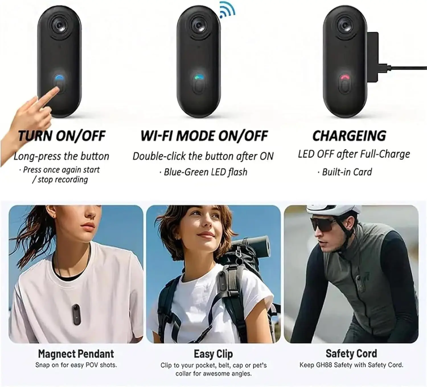 4K Mini Body Camera Waterproof Wearable Action Camera for Travel Hiking Cycling Vlog Video Recorder Magnetic Pendant Pocket Cam view 4