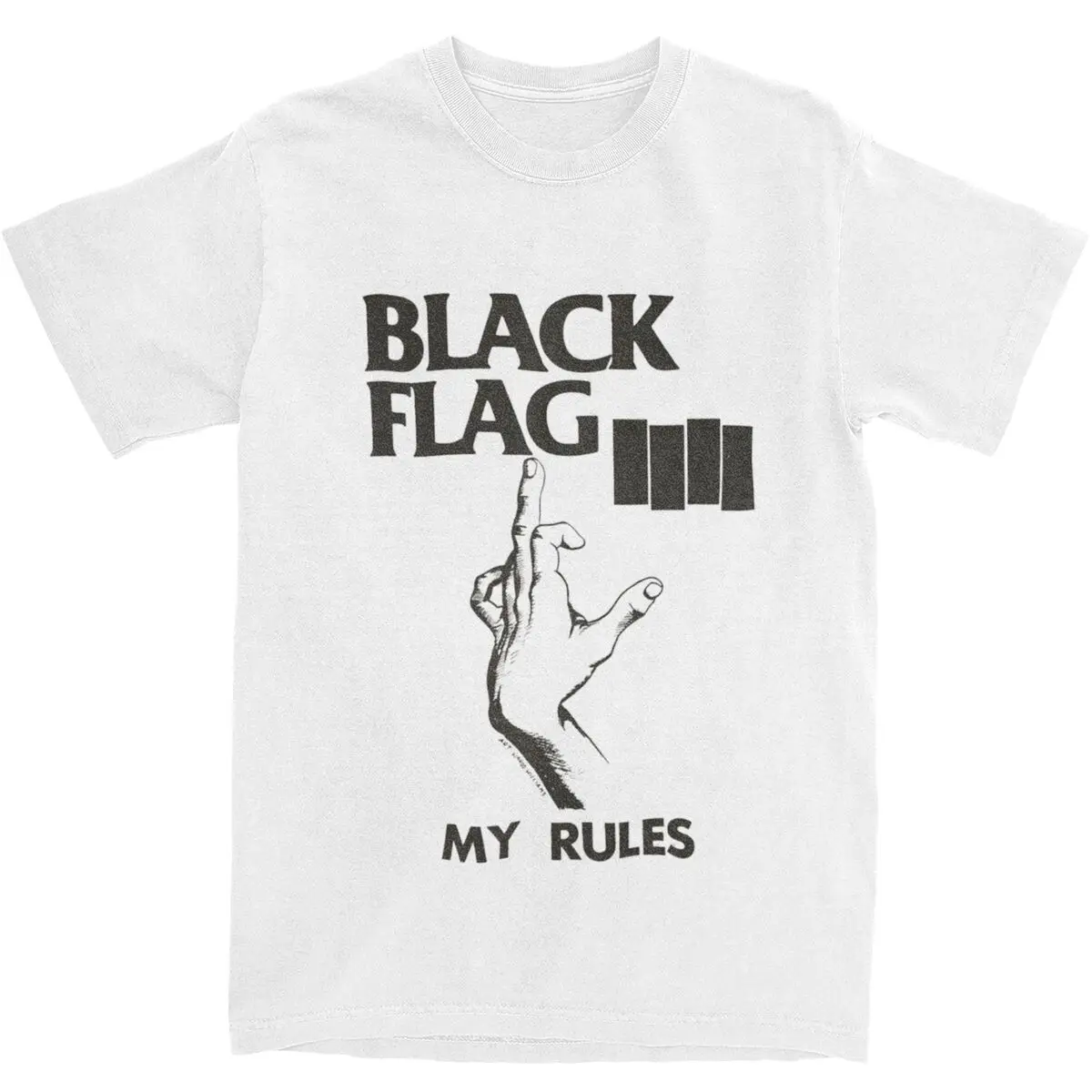 

Black Flag T-Shirt American Music Band Trendy Cool T-Shirts Short-Sleeved Classic Tops Beach Cotton Crew Neck Oversized Top Tees