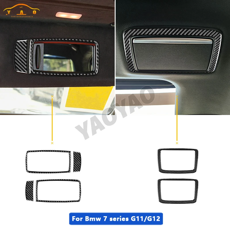 

2pcs Cars Sticker Carbon Fiber for 7 Series G11 G12 2015-2019 2020 2021 2022 Cosmetic Mirror Decorative Trim Cover Car Inner