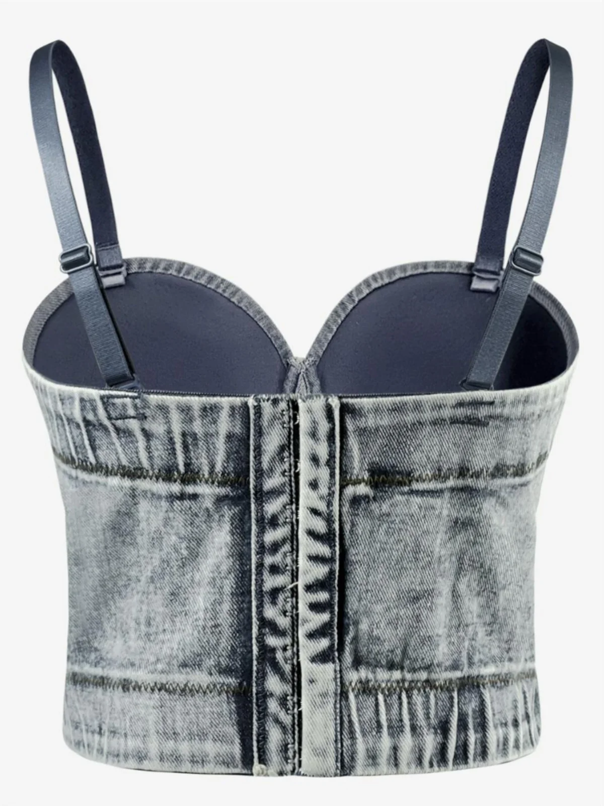 セクシーなバルデニムテートップ女性のフィボネストラップベストアウトドアウェアまたはピュアカラーポリエステル繊維オリジナルデザイン