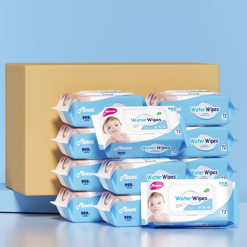 72pcs Mioszzi Baby Wet Wipes Biodegradable Pure Water