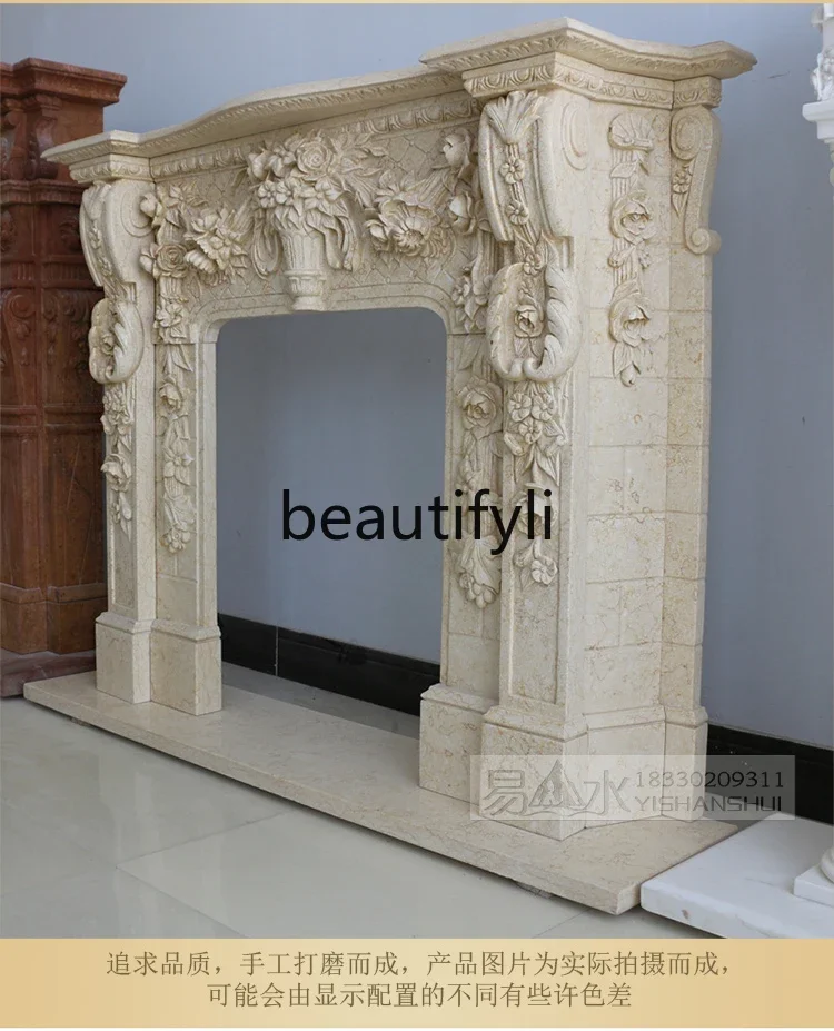 

Asmt56 Marble fireplace European modern stone fireplace rack indoor living room decoration heating ornament customization