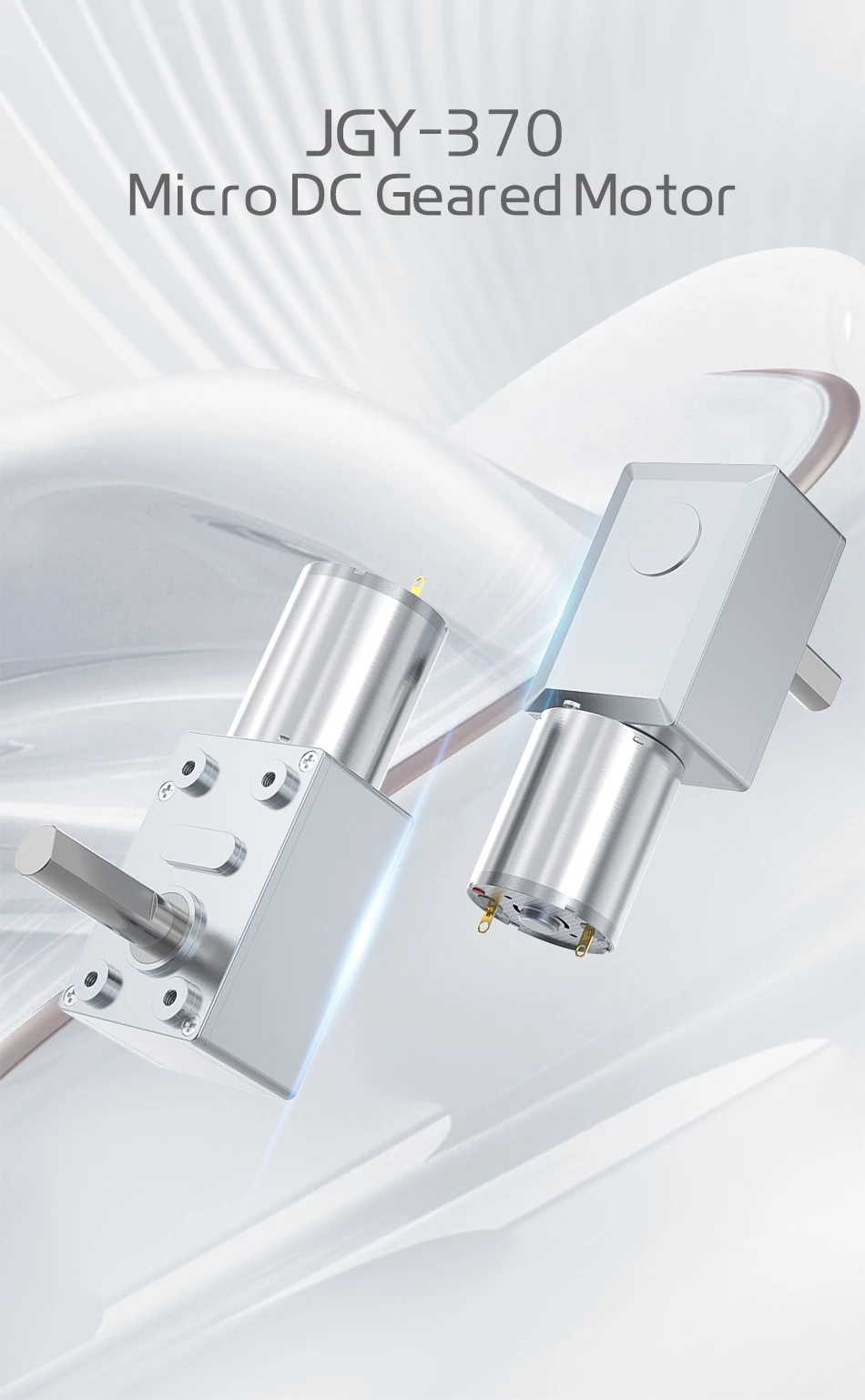 JGY370 Schneckengetriebemotor DC 12V 8MM D7 Achsengetriebe 6V 24V Selbsthemmendes Rückwärtsgetriebe Länge 25MM Niedrigdrehzahl-Mikromotor – Detail 5
