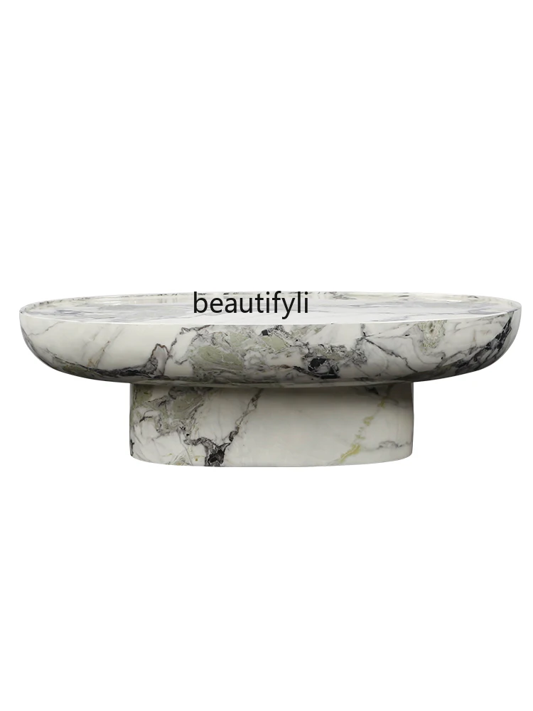 Creative oval coffee table wabi-sabi black designer high-end art modern minimalist special-shaped