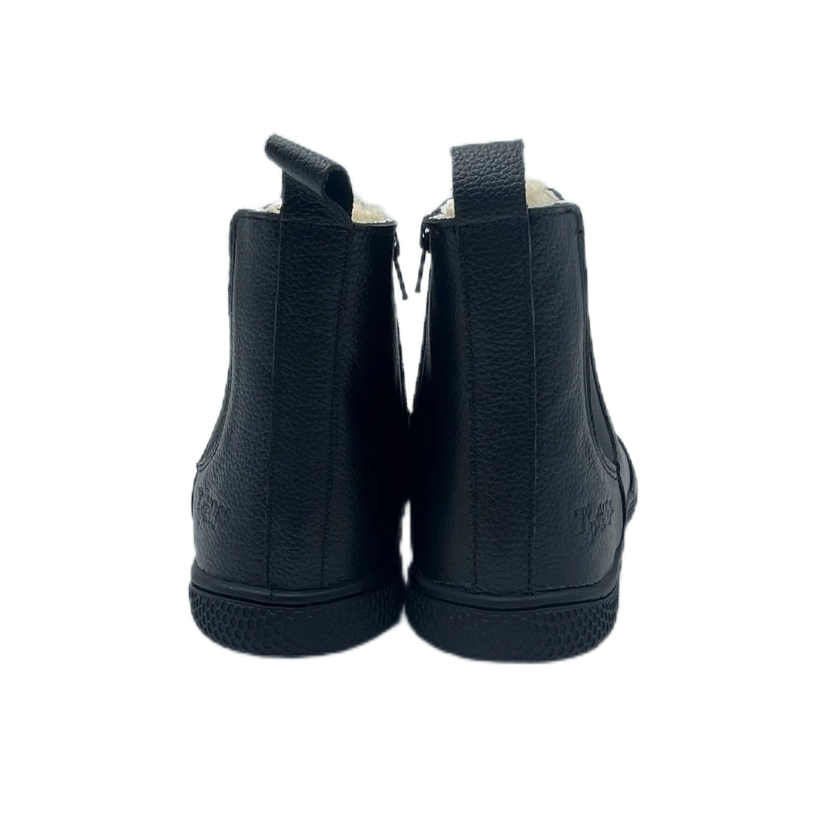 Tipsietoes Chelsea Barfuß-Winterstiefel aus echtem Leder mit warmem, echtem Naturfellfutter und Einlegesohle für Damen, Zero Drop Sole