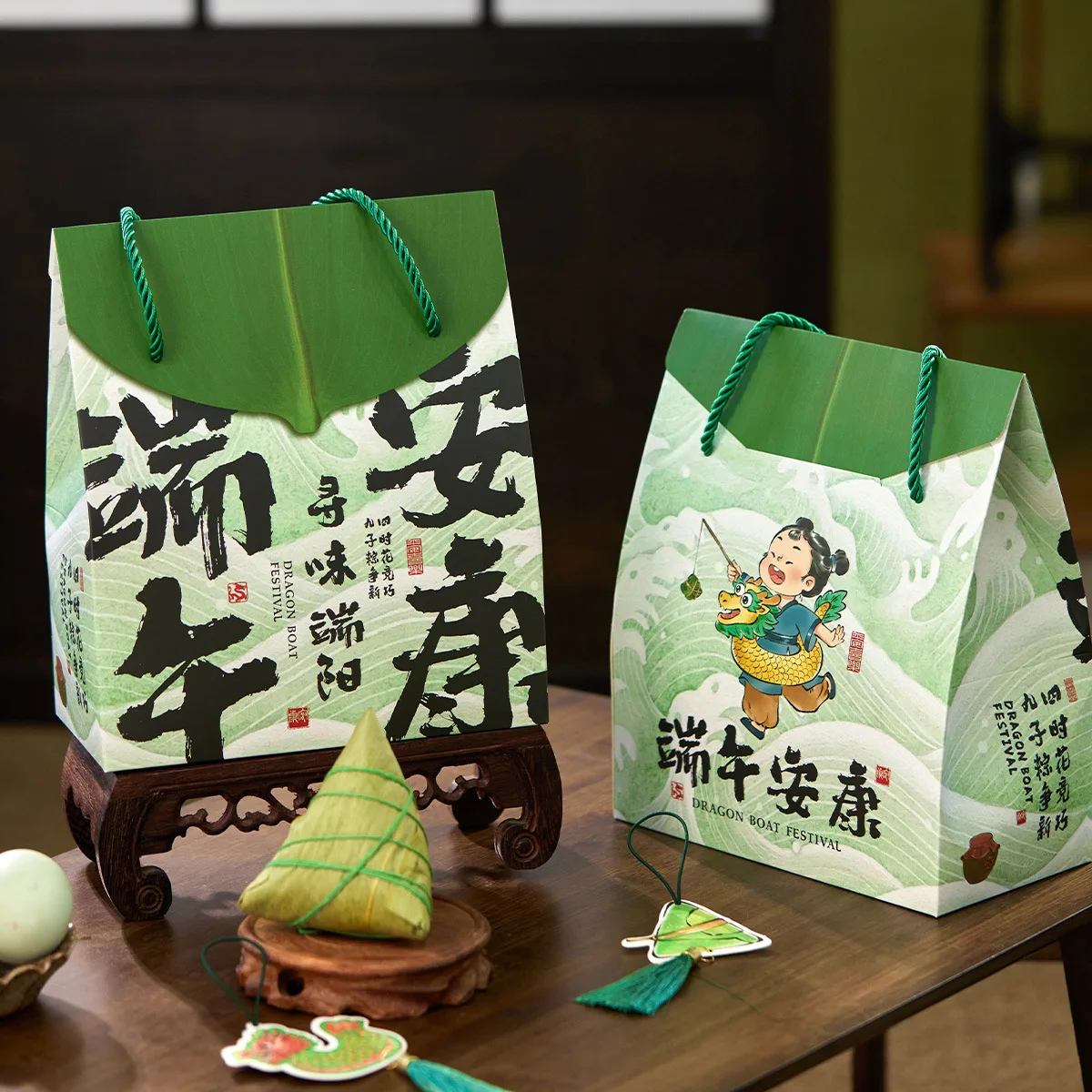Simple Portable Zongzi Duck Egg Hook Bottom Box Chinese Traditional Pastries Gift Box Easy Packaging Box Short Sleeve T-Shirt