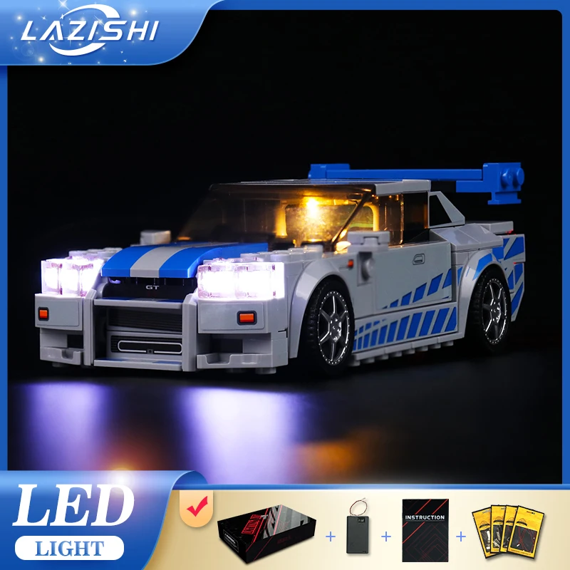 Lazishi LED Light For 76917 Fast 2 Furious Nissan Skyline GT-R Lighting DIY Toys Only Lamp+Battery Box (Not ​Include the Model)