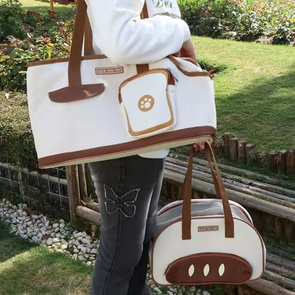 Bolsa portátil para torradas e gatos, bolsa respirável com zíper para transportar cães, portátil e leve, acessórios para animais de estimação